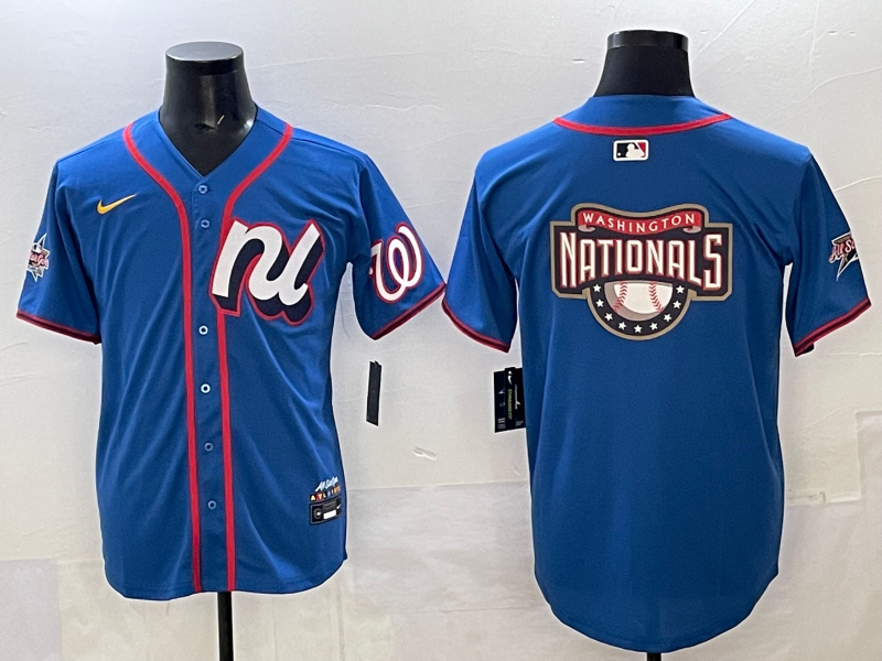 Men 2025 Washington Nationals blank blue MLB All Star Nike jersey style 4->washington nationals->MLB Jersey